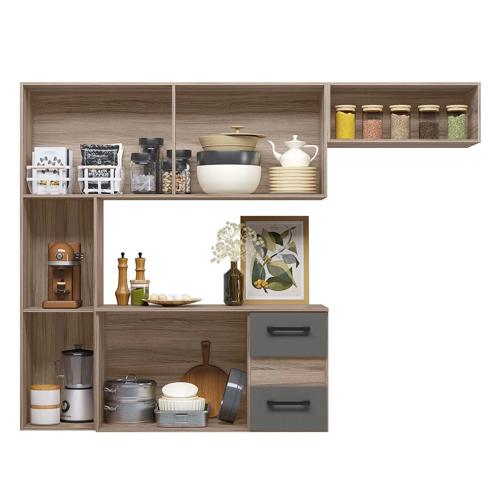 Cozinha Suspensa Juliete Carvalho Nature/Chumbo — miniatura 2