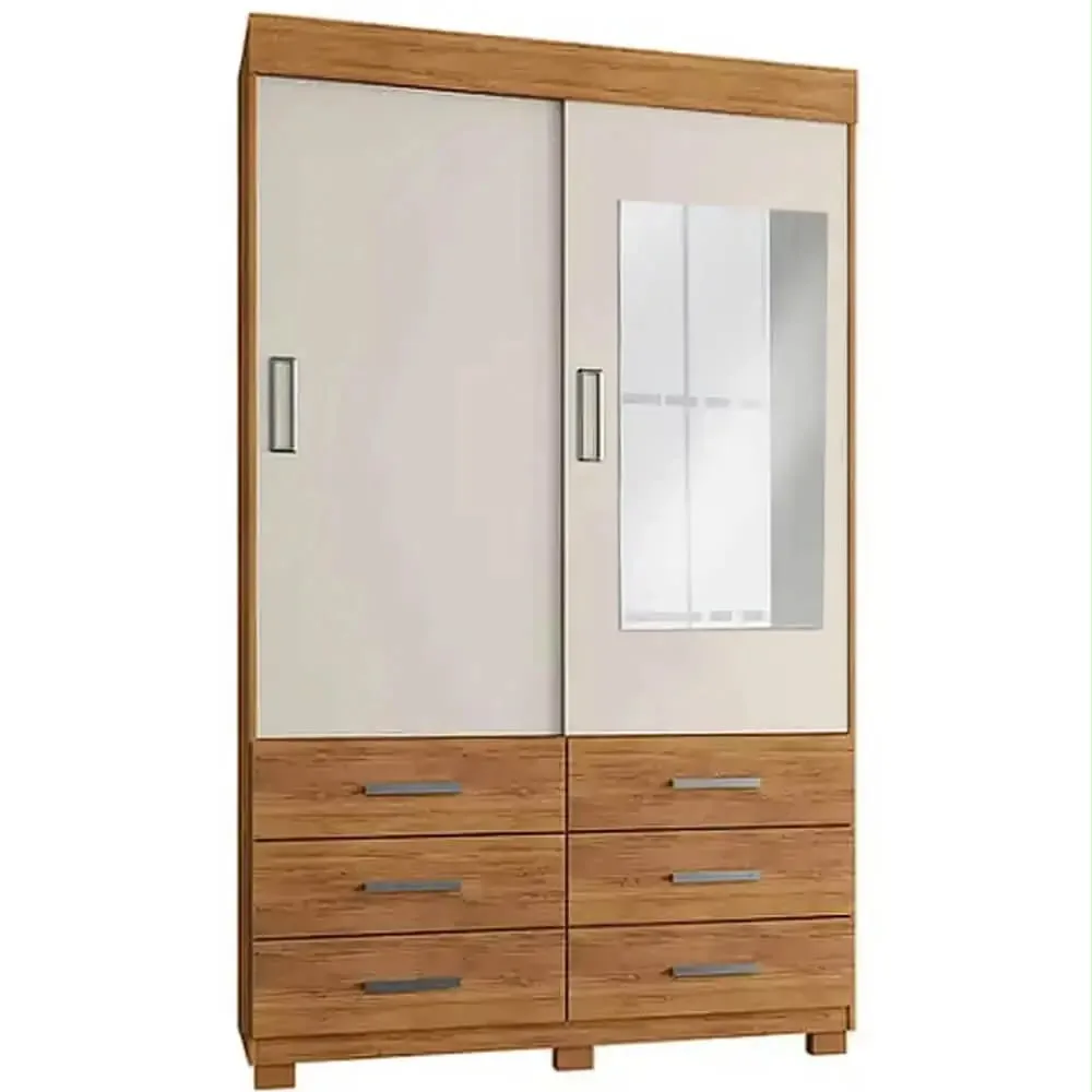 Guarda-Roupa Búzios com Espelho Solteiro – 2 Portas e 6 Gavetas — miniatura 4