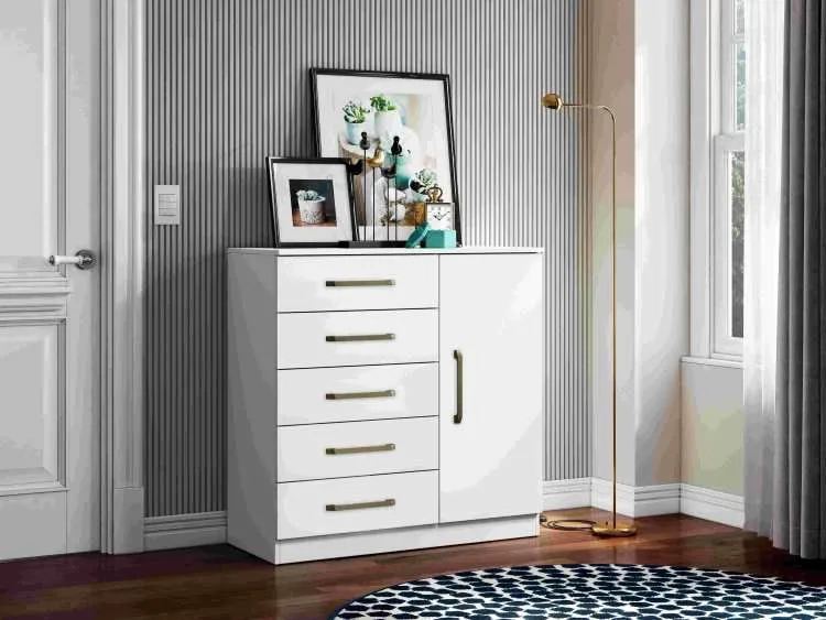 Cômoda Milão 5 Gavetas e 1 Porta — Aramóveis