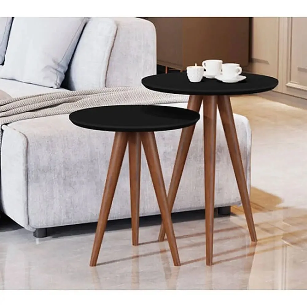 Conjunto 8003 Mesa de Apoio e Lateral Redonda Pés Palito – JB Bechara