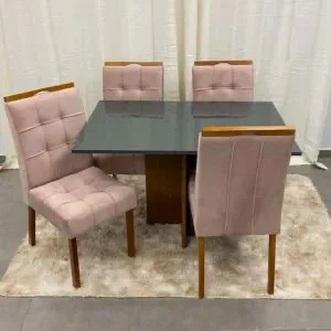 Mesa de Jantar Los Angeles 120x80 cm com 4 Cadeiras – Minas Plac — miniatura 4