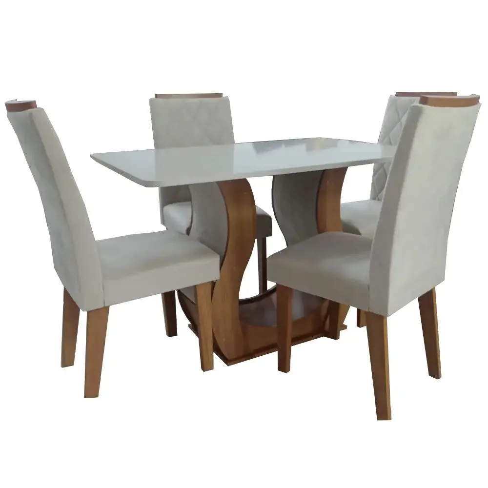 Mesa de Jantar Alpina 120x80 cm com 4 Cadeiras Iza – Viero