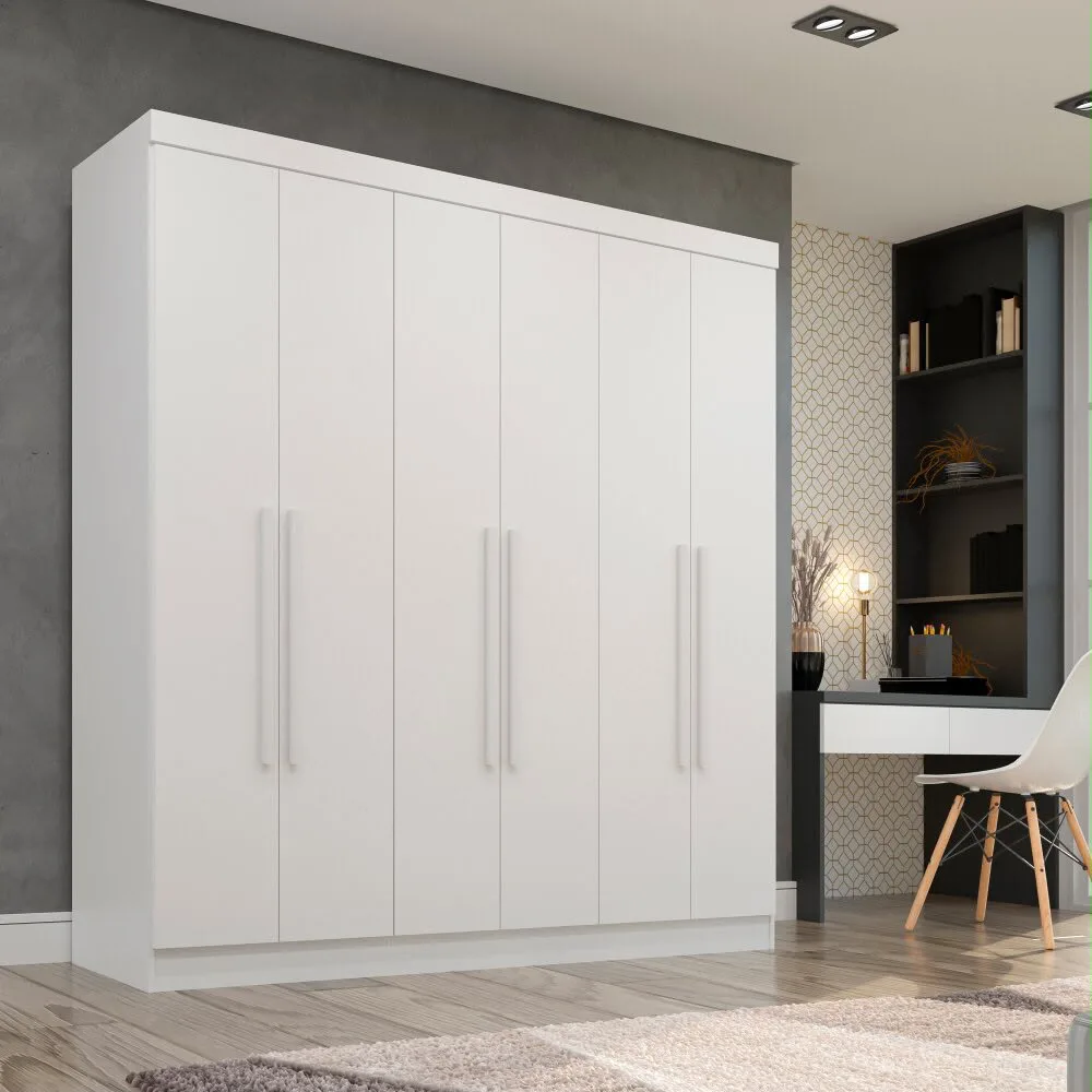 Guarda-Roupa Recife 1,80 m com 6 Portas e 2 Gavetas