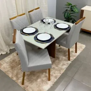 Mesa de Jantar Los Angeles 120x80 cm com 4 Cadeiras – Minas Plac — miniatura 2