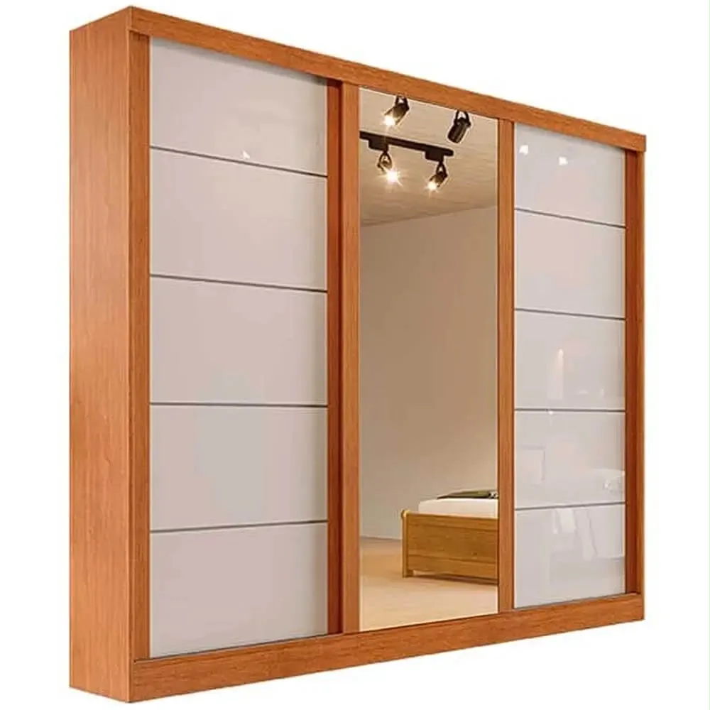 Guarda-Roupa Capri Casal 3 Portas de Correr com Espelho — miniatura 3