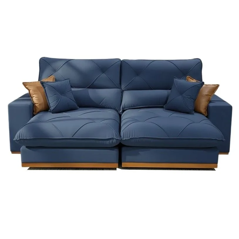 Sofá Retrátil e Reclinável Gran Bello 2,00 m Veludo Azul 07 – D Sala Decor Estofados — miniatura 2