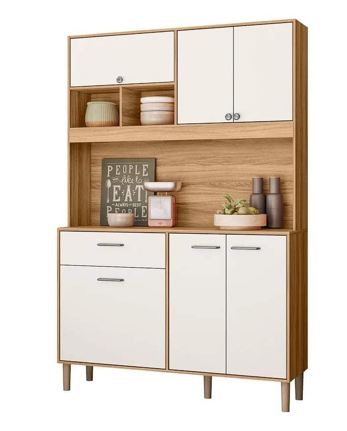 Kit Cozinha Erva Doce 120 Freijó/Off White Cristal