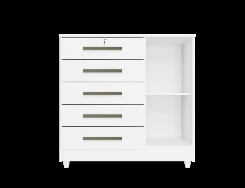 Cômoda Vitória Plus 5 Gavetas e 1 Porta — Rud Rack — miniatura 4